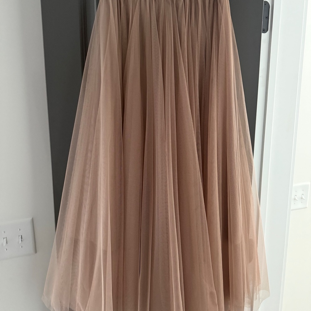Taupe Tulle Maxi Skirt Size M - Picture 2 of 3